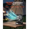 thumbnail image 3 of VEVOR 10400mAh Solar Fan Camping Fan with Solar Panel LED Lantern 7W 8 Inch, 3 of 9