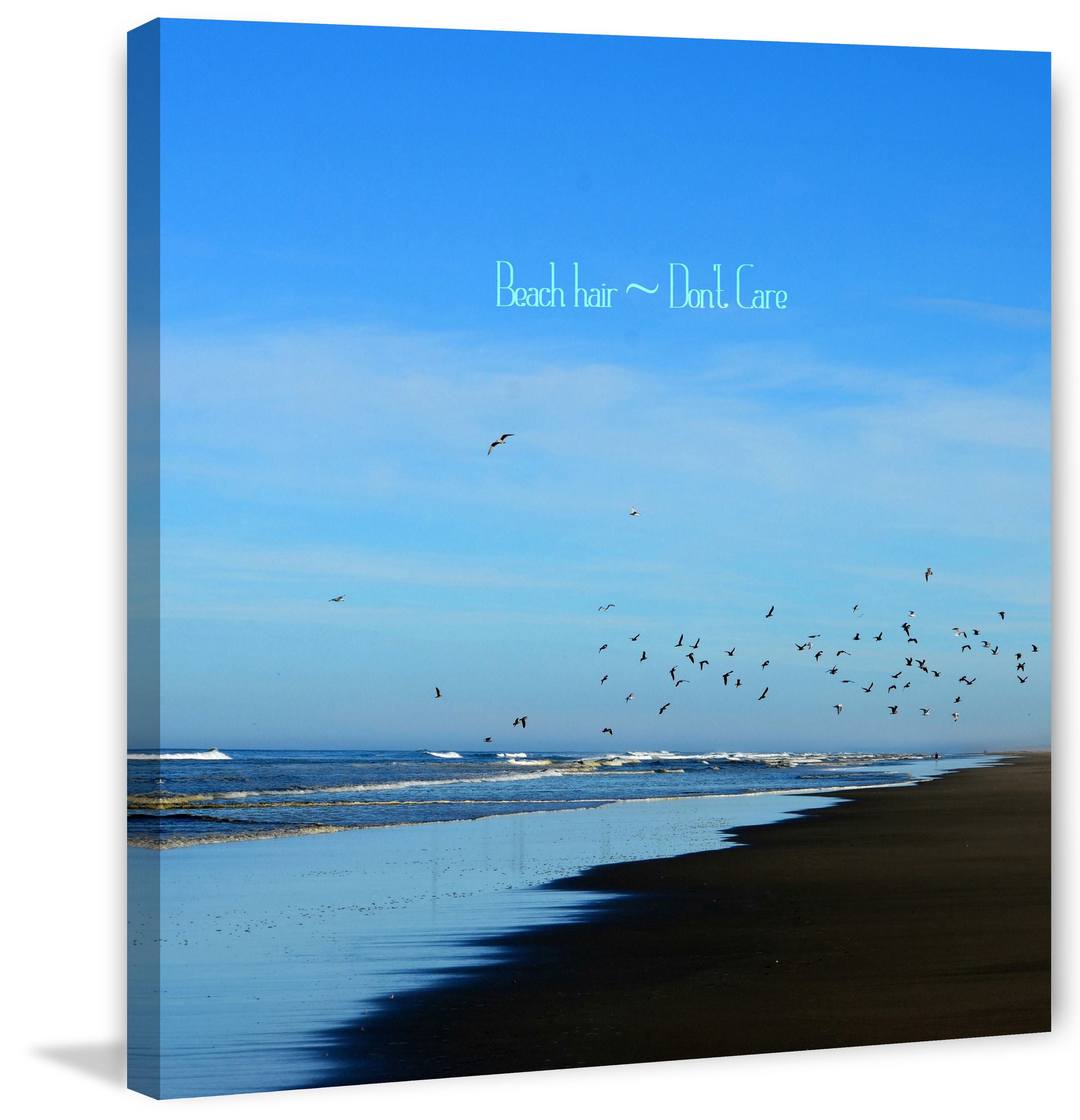 "Beach Hair Text" Painting Print on Wrapped Canvas