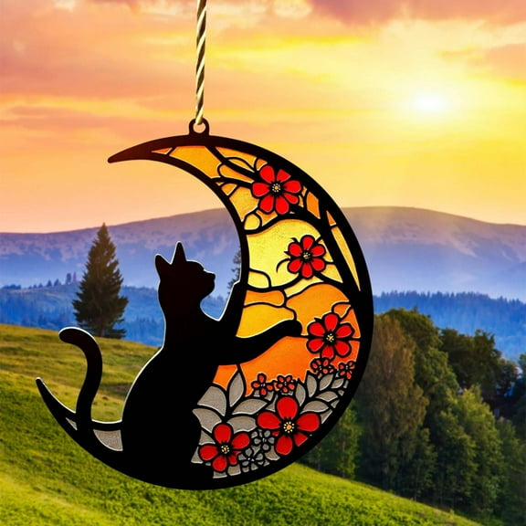 Cat Memorial Suncatcher for Windows, Cat Memorial Gifts for Loss of Cat, Cat Memorial Ornament, Pet Memorial Gifts, Pet Memorial Ornament, Pet Loss Gifts, Personalized Cat Ornament