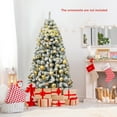 thumbnail image 2 of Costway 6ft Snow Flocked Hinged Artificial Christmas Tree Unlit Metal, 2 of 10