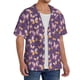 thumbnail image 2 of Balery Butterflies And Floral Camisa Casual de Manga Corta con Botones para Hombre, Texturizada, Estilo Cubano, para Playa, Verano-Medium, 2 of 5