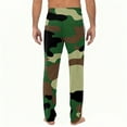thumbnail image 4 of Wutalume Men's Plain Knit Solid Pocket Casual Pants with Camouflage Print, Designed for Home and Pajama Wear, Offering Comfort and Easy Care,Army Green L, 4 of 6