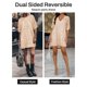 thumbnail image 2 of Vestido MIYIEONZ con lentejuelas doradas reversibles con cuello en V y cuello redondo para mujer, 2 of 7
