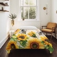 thumbnail image 4 of Sunflower Bee Tapestry for Bedroom Wall Hanging Tapestry, Yellow Botanical Vintage Rose Floral Spring Ceiling Backdrop Tapestries Poster Blanket Wall Decor for Teens Room Living Room Dorm 59" x 90", 4 of 8