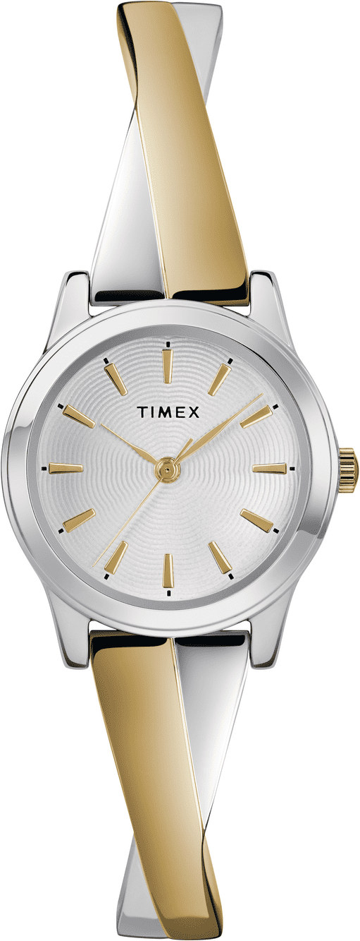 Timex Women's Stretch Bangle Crisscross Two-Tone 25mm Fashion Watch,  Expansion Band