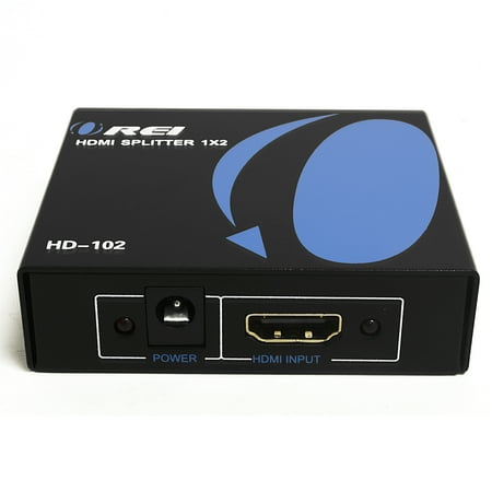 Orei HD-102 1x2 1 Port HDMI Powered Splitter Ver 1.3 Certified for Full HD 1080P & 3D Support (One Input To Two
