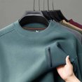 thumbnail image 4 of LNWUY Men's Long Sleeve Shirts Quick Dry Performance Shirt Spring Autumn Solid Color Padded Warm Comfortable Round Neck Shirts with Zipper Blue XXXXL, 4 of 4