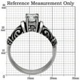 thumbnail image 2 of Womens Silver Rings High polished (no plating) Stainless Steel Ring with AAA Grade CZ in Clear TK082, 2 of 5