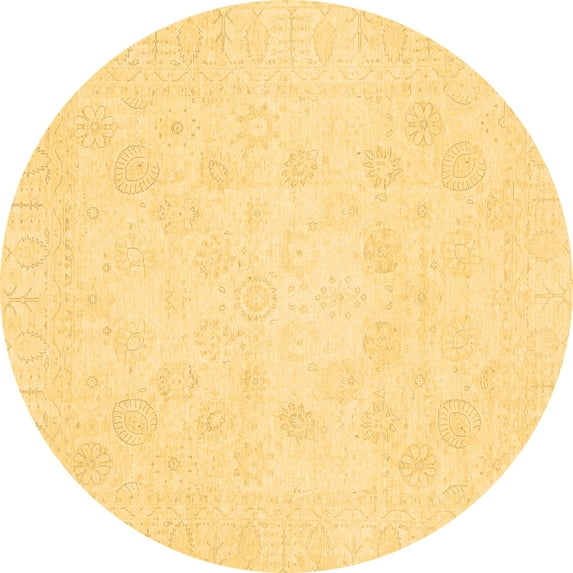 Ahgly Company Indoor Round Oriental Brown Traditional Area Rugs, 6' Round