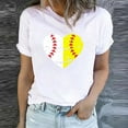 thumbnail image 2 of Tunique d'Été Tops for Women 2023 Col Rond Baseball Imprimé Chemisiers à la Mode Décontractée Chemises à Manches Courtes Confortables, 2 of 5