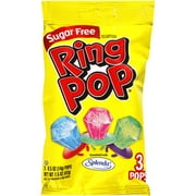 Ring Pop Sugar-Free Strawberry, Watermelon, & Blue Raspberry Lollipops, 0.5 Oz., 3 Count