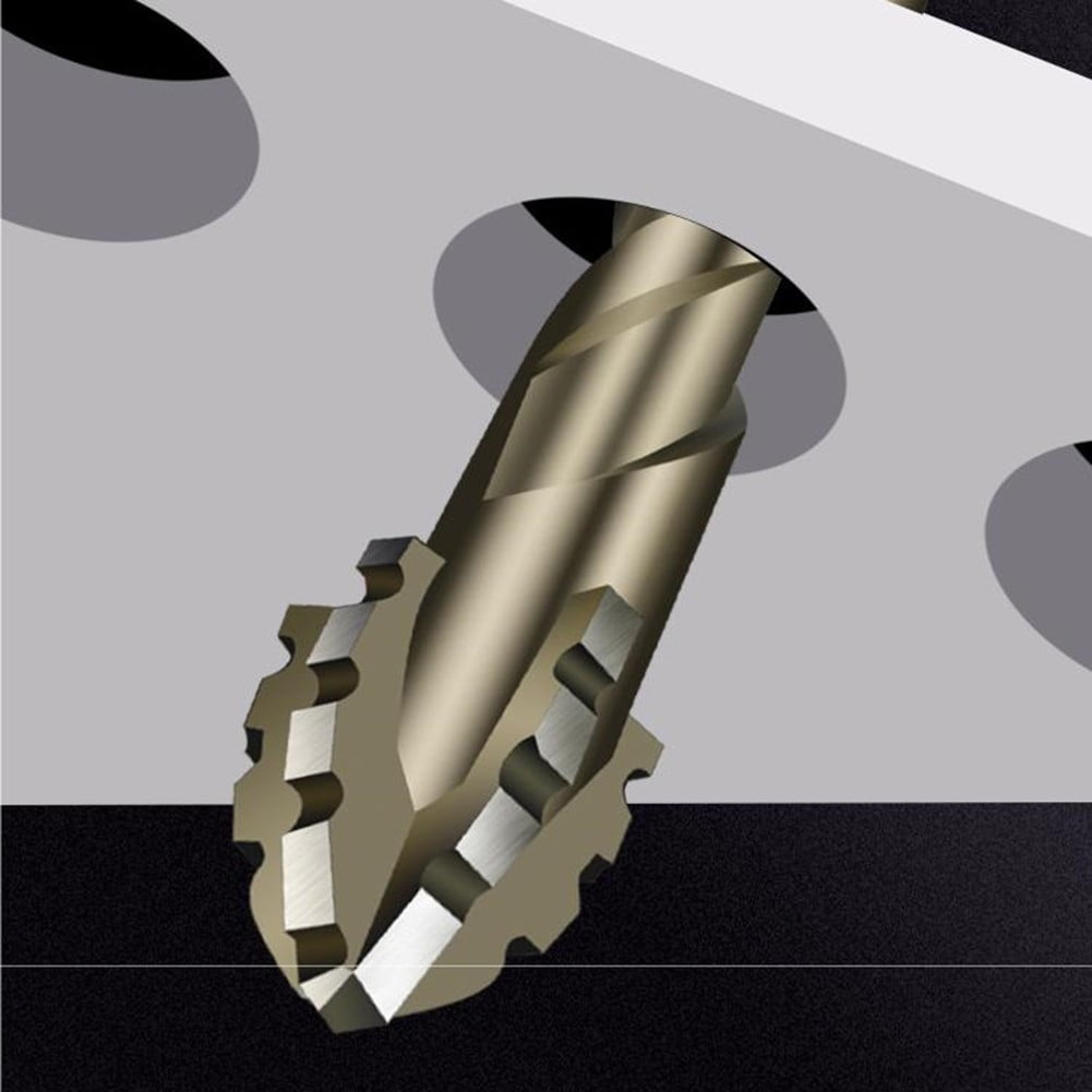 10Pcs Eccentric Drill Bit Set 5mm to 12mm with 4 Flute Design for Wood Metal Drilling and Power Tool Compatibility