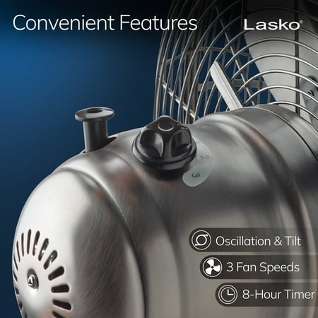 Lasko 12-In. Classic Metal Table Fan - Bronze