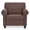 Brown-Polyester-1 Seater, variant on Classic Faux Leather Sofa Upholstered Couch Armchair with Removable Cushions and Rolled Arms for Living Room Office Apartment