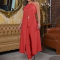 thumbnail image 4 of Women Two Piece Outfit Halter Tops And Pants Set Ladies Lace Up Work Sleeveless, 4 of 10