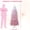 Pink, variant on CazToi 7.5ft Artificial Pencil Christmas Tree Blue Gradient Pre-Lit Snow Flocked Xmas Tree for Home Office Party
