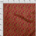 thumbnail image 3 of oneOone Cotton Flex Red Fabric Kalamkari Craft Projects Decor Fabric Printed By The Yard 40 Inch Wide, 3 of 5