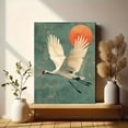 thumbnail image 6 of UXIEQU 12x16 Inch 2D Flat Sage Green Japanese Cranes Wall Art Minimalist Japandi Pastel Living Room Decor, 6 of 8