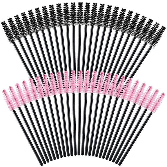 200 Pcs Disposable Mascara Brushes, Eyelash Spoolie Wands for Lash Extensions & Brow Grooming