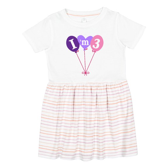 Inktastic 3rd Birthday Balloons 3 Year Old Girls Toddler Dress