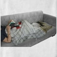 thumbnail image 5 of Vintage Soft Flannel Fleece Throw Blanket, Bathtub in a Room Grunge Wall Classical Floral Foot Resting Sailor Nautical, Cozy Plush for Indoor and Outdoor Use, 60" x 80", White Red Grey, by Ambesonne, 5 of 5