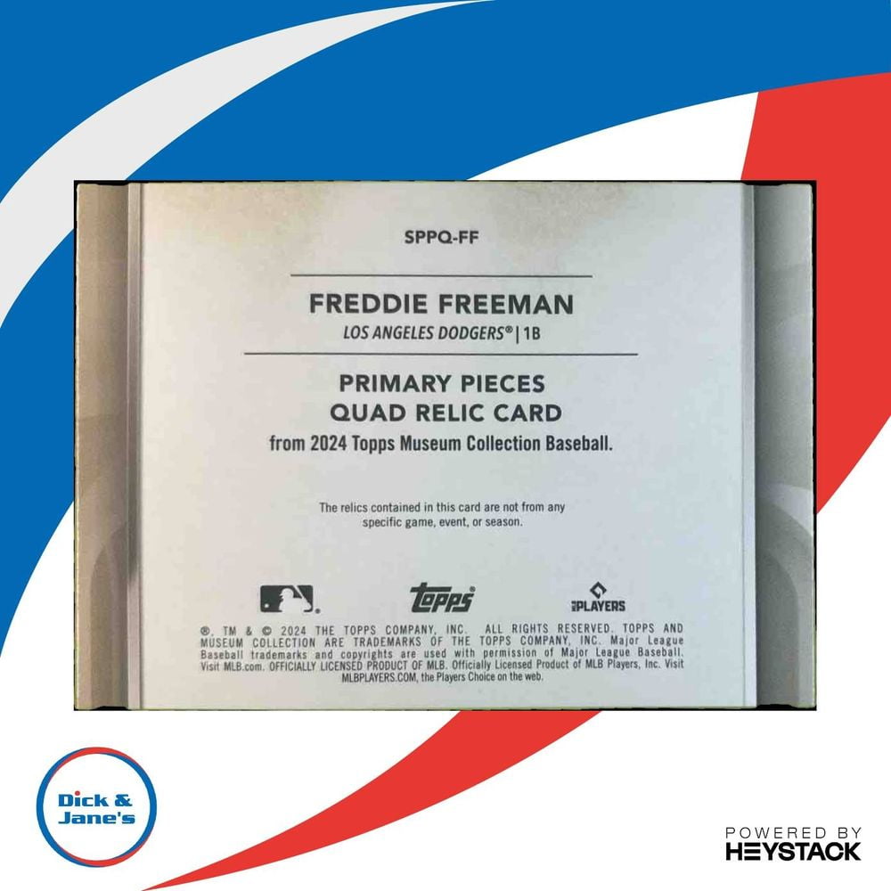 Museum Collection Freddie Freeman #SPPQ-FF Single Player Primary Pieces Quad Relics