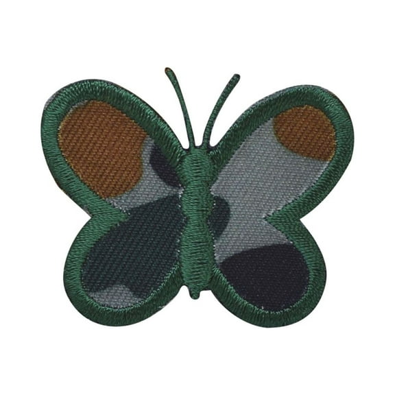 Camo Butterfly - Iron on Embroidered Applique Patch