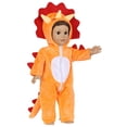 thumbnail image 6 of AmaMary 18 inch Reborn Doll Clothes Set, Orange Triceratops Plush Onesie Outfit with 2 Bibs & 2 Diapers, Fits 16-18 Inch Baby Dolls, Soft Doll Care Accessories Gift for Kids, 6 of 6