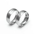thumbnail image 5 of 316L Stainless Steel Engagement CZ Band Silver Men Womens Couple Rings Size 5-13, 5 of 5