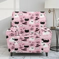 thumbnail image 2 of Xixirimido Pink Ghost Pumpkin Candy Recliner Chair Covers 4-Pieces Stretch Lazy Boy Recliner Covers with Pocket Reclining Slipcovers Soft Sofa Slipcover Halloween Furniture Protector for Pets Kids, 2 of 8