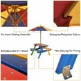 thumbnail image 6 of Kadyn Outdoor Table & Bench Set, Kids Backyard Furniture,4 Seat Kids Picnic Table with Umbrella-Multicolor, 6 of 9