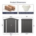 thumbnail image 6 of Asofer 6'x4' & 8'x6' Combo Metal Storage Shed, Galvanized Steel Lockable Outdoor Tool Shed for Backyard Patio All Weather, 6 of 10