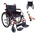 thumbnail image 1 of Silla de Ruedas Todo Terreno | Incluye Bomba de Aire y Kit de Reparación | Soporta 110 Kg, Llanta Trasera Neumática 24” | (Rojo), 1 of 10