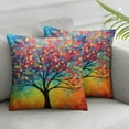 thumbnail image 2 of YANMS Watercolor Tree Colorful Tree Pillow Covers Nature Forest 2-Pack Short Plush Pillowcase () Printed on Both Sides White, 2 of 6