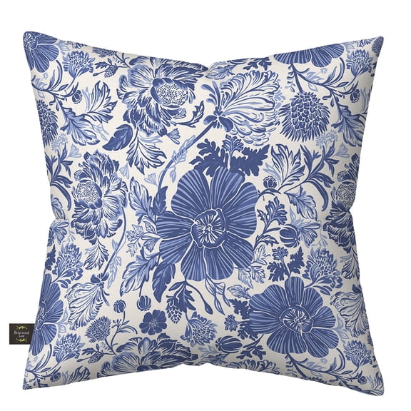 Briarwood Lane Everday Indoor/Outdoor Pillow 17x17 Blue and White Floral For Everday Pillow