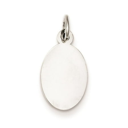 925 Sterling Silver Engravable Oval Disc Charm Pendant 16mmx10mm