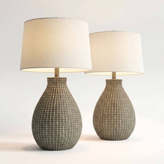 360 Lighting Adelyn 28" High Natural Beige Gourd Table Lamp Set of 2