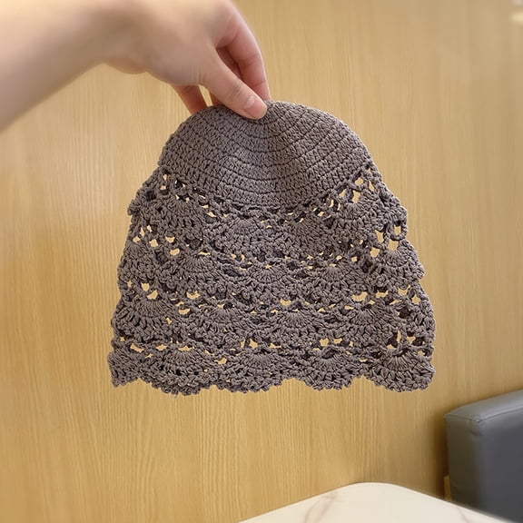 SikaFu Hat Ms. Aesthetic Hook Hanging Hollow Bao Tao Hat Net Red Covering Jacking Hat Thin Handmade Hanging Covered Block Hat