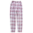 thumbnail image 3 of Pantalones de pijama de franela de invierno para hombres y mujeres, pantalones cálidos de polar coral grueso a cuadros con cuello alto para parejas, pantalones de casa con bolsillo, 3 of 5