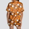 thumbnail image 4 of UngA Women Halloween Pajamas Halloween Pajama Set for Women 2025 Fall Graphic Button Up Sleepwears Ladies Ctue 2 Piece Top and Shorts Pjs Sets Orange,M, 4 of 5