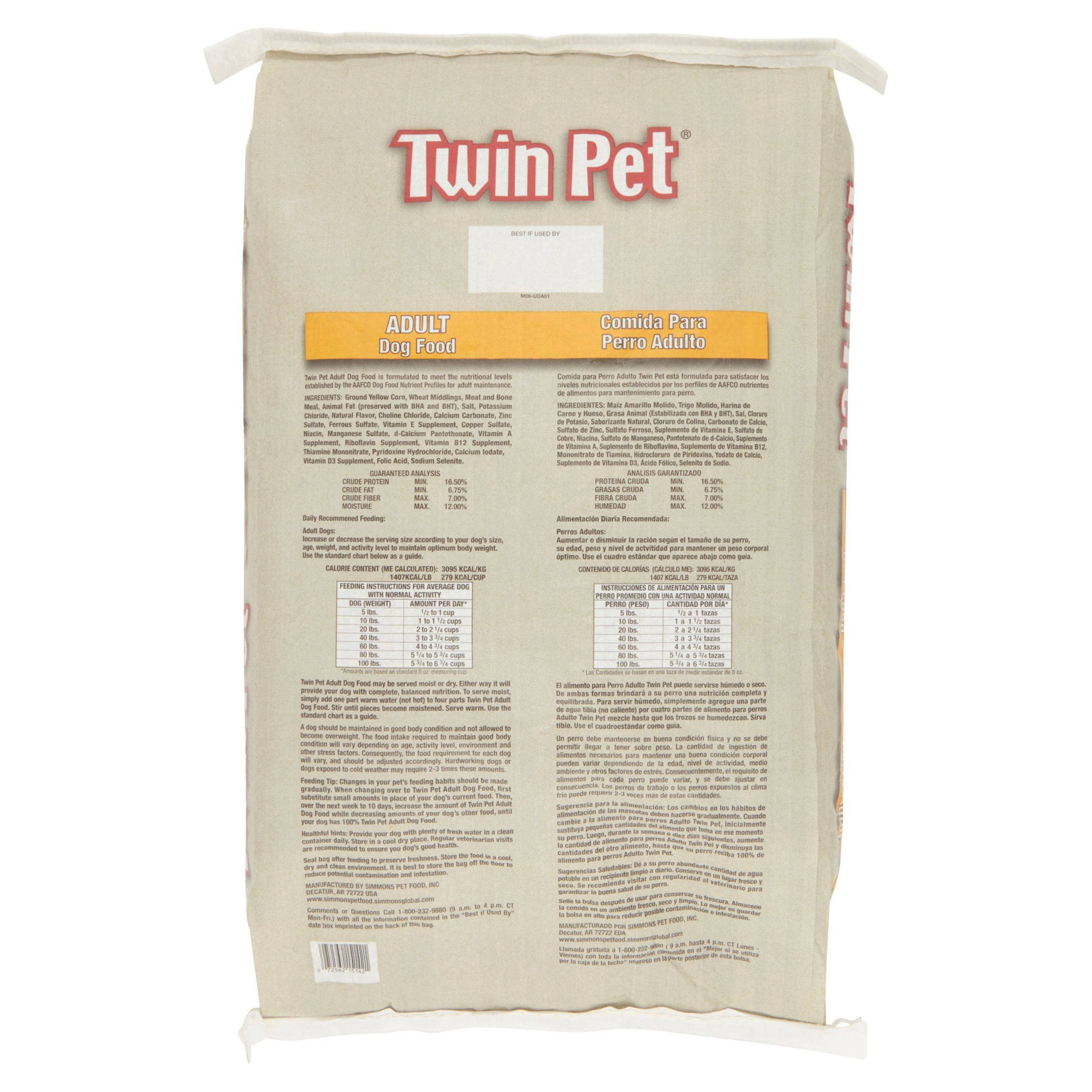 Twin Pet Adult Dog Food 13 lbs Walmart