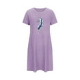 thumbnail image 5 of Utoimkio Short Sleeve Nightgowns for Women Plus Size Soft Comfortable Sleepwear Sleep Shirt Casual Print Nightdress for Women, 5 of 8