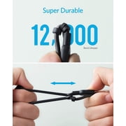 Anker Powerline II 3-in-1 Cable, Lightning/Type C/Micro USB Cable, 3ft, Black