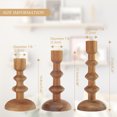 thumbnail image 4 of Acaoa Acacia Wood Pillar Candle Holder ,Set of 3 is a unique addition to your stylish home. Give your space a radiant illumination with these beautifully crafted candle holders., 4 of 5