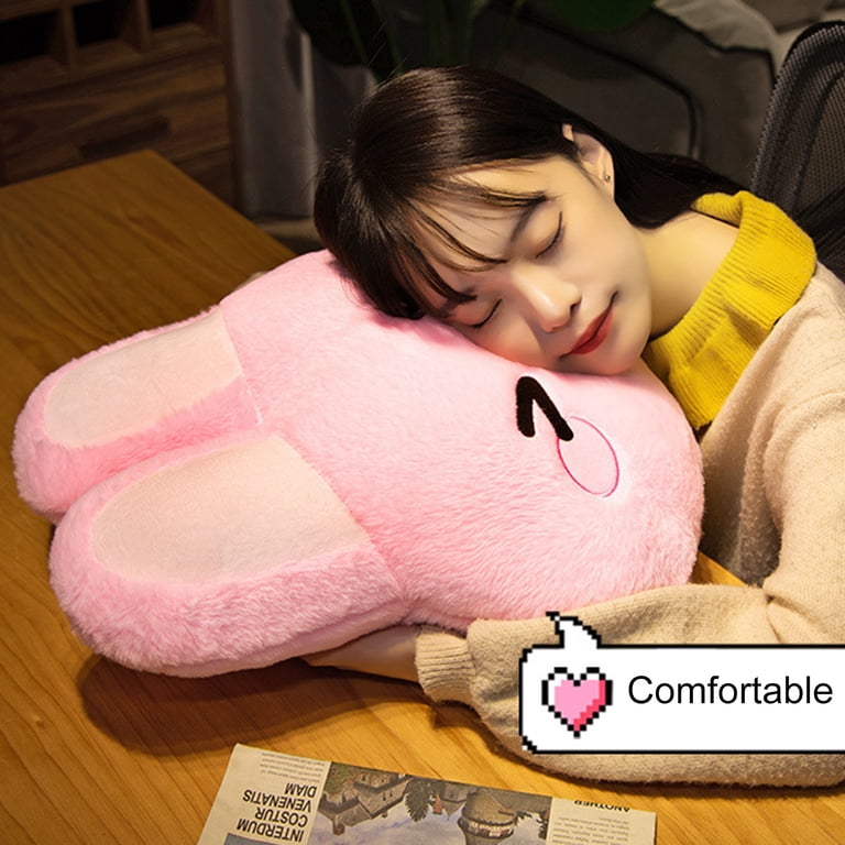 45cm Rabbit Head Pillow Fluffy PP Cotton Filling Lovely Bunny Doll