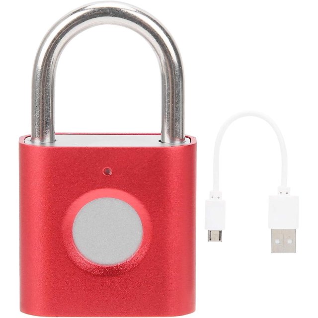 Candado electrónico inteligente CHAO con huella dactilar rojo tipo torre inclinada de Pisa