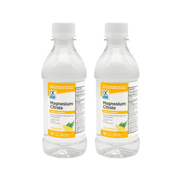 2 Pack Quality Choice Magnesium Citrate Liquid Laxative - Constipation Relief Oral Solution - Lemon Flavor 10oz Each