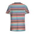 thumbnail image 4 of Snoarin Summer Plus Size Workout Tops for Women Tops Short Sleeve V-neck Tops Working Uniform Stripe Print With Three Pockets Blouse Work Uniforms for Women on Clearance, 4 of 5