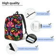 thumbnail image 5 of Balery Colorful Floral Embroidery Mexican Vintage Canvas Backpack for Men and Women - Large Capacity, Durable Travel Laptop Bag for School, Work, Hiking, and Outdoor Activities, 5 of 7