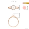 thumbnail image 5 of Angara Freshwater Cultured Pearl Ring with Beaded Split Shank in 14K Rose Gold for Women | June Birthstone Jewelry for Her, 5 of 8